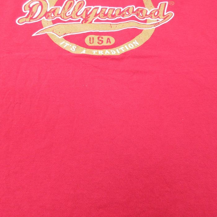 XL/古着 半袖 ビンテージ Tシャツ メンズ 00s Dollywood 大きいサイズ コットン クルーネック エンジ 23jun09 中古_画像4