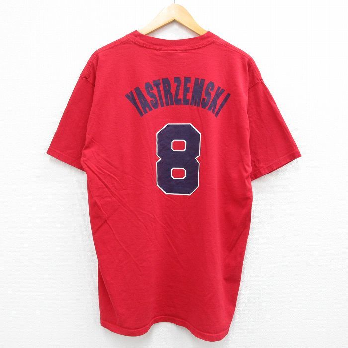 XL/古着 マジェスティック 半袖 ビンテージ Tシャツ メンズ 00s MLB ボストンレッドソックス カールヤストンムスキー 8 コットン クル_画像2
