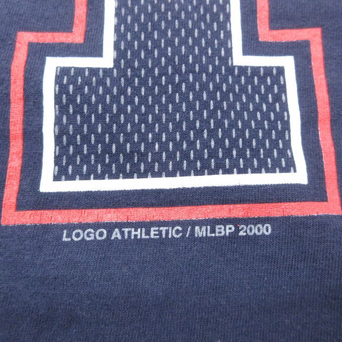 XL/古着 半袖 ビンテージ Tシャツ メンズ 00s MLB ボストンレッドソックス DAD コットン クルーネック 紺 ネイビー メジャーリーグ ベ_画像3