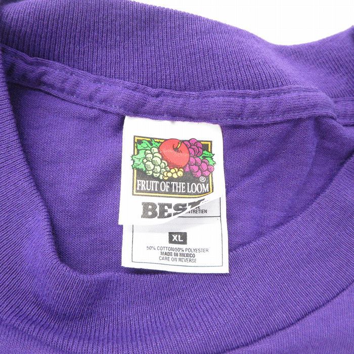 XL/古着 半袖 ビンテージ Tシャツ メンズ 90s A TASTE ピクニック 木 クルーネック 紫 パープル 23aug03 中古_画像3