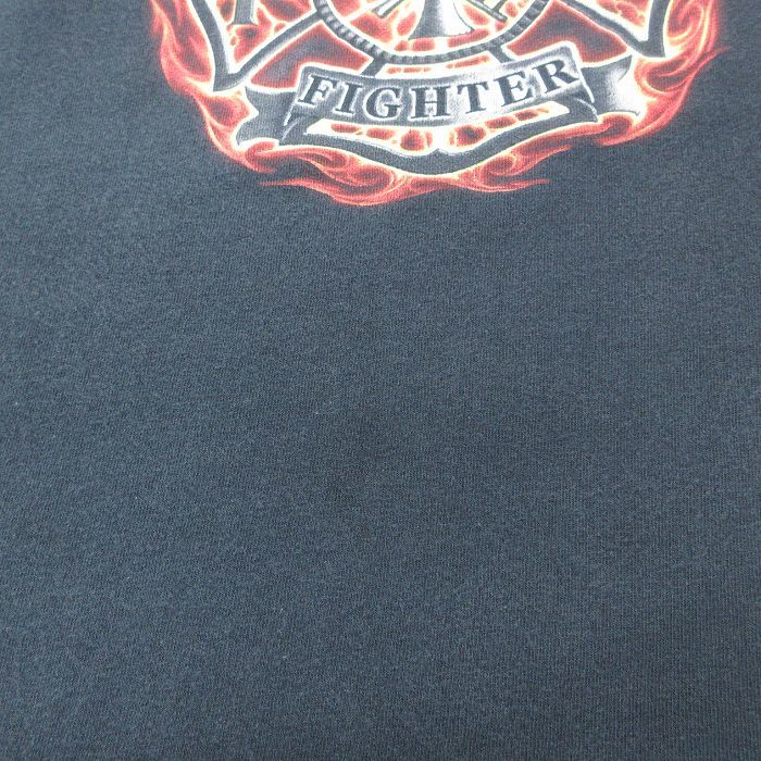 XL/古着 半袖 ビンテージ Tシャツ メンズ 00s 消防署 大きいサイズ コットン クルーネック 黒 ブラック 23aug28 中古_画像6