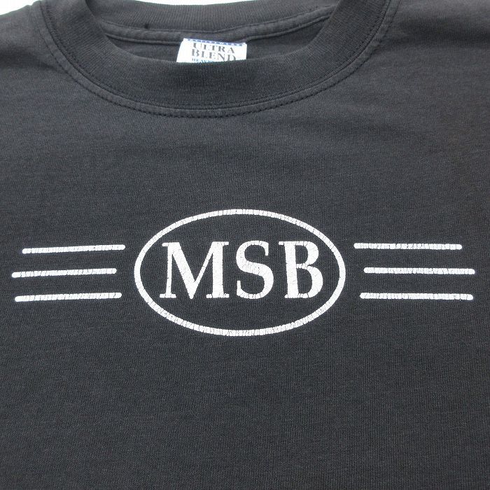 L/古着 半袖 ビンテージ Tシャツ メンズ 00s MSB クルーネック 黒 ブラック 23aug07 中古_画像3