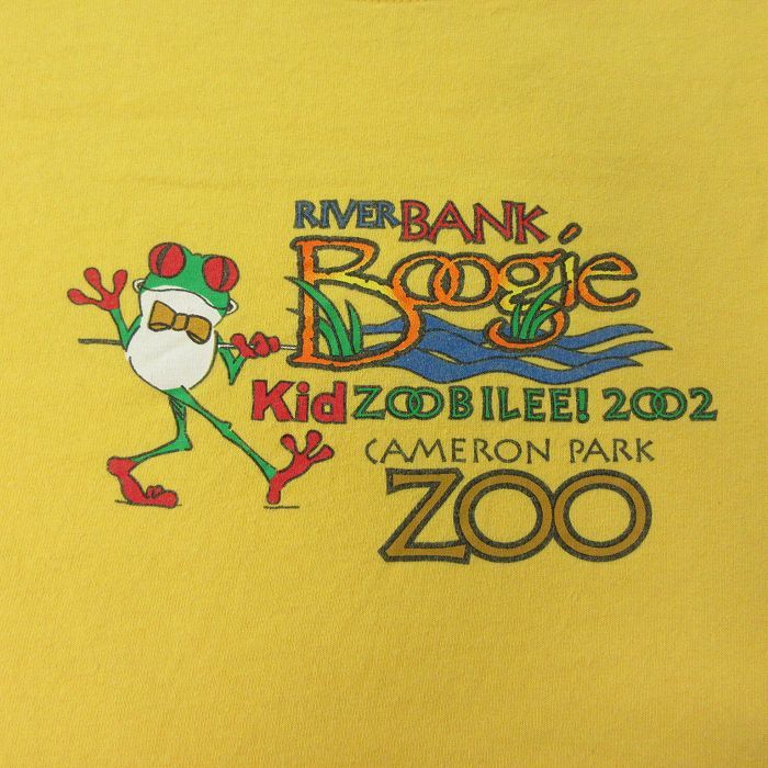 XL/古着 半袖 ビンテージ Tシャツ メンズ 00s カエル Boogie Zoo コットン クルーネック 黄 イエロー 23sep04 中古_画像3