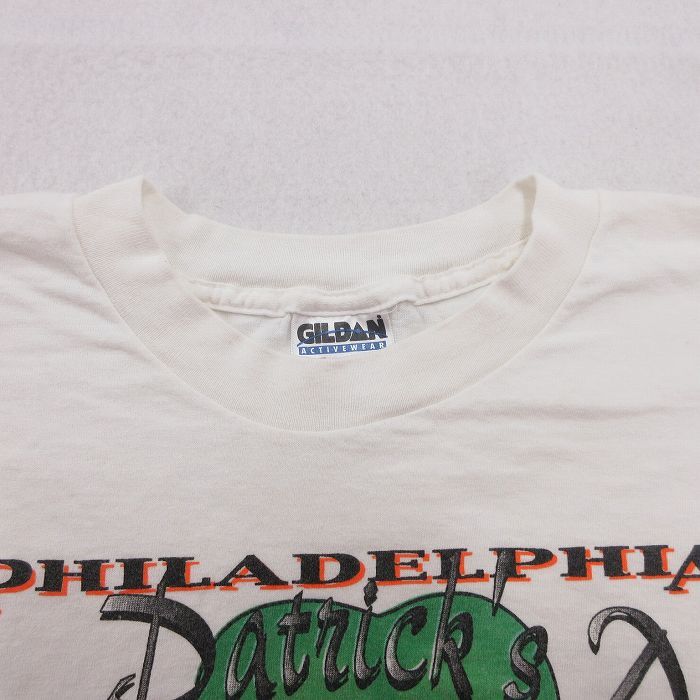XL/古着 半袖 ビンテージ Tシャツ メンズ 00s フィラデルフィア 大きいサイズ コットン クルーネック 白 ホワイト 24mar12 中古_画像6