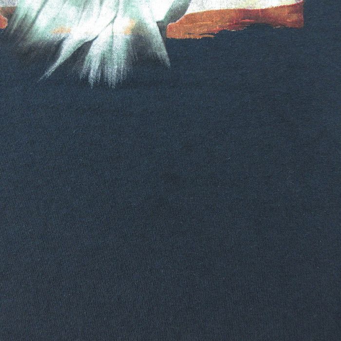 XL/古着 半袖 ビンテージ Tシャツ メンズ 00s 自由の女神 星条旗 コットン クルーネック 黒 ブラック 24mar13 中古_画像4