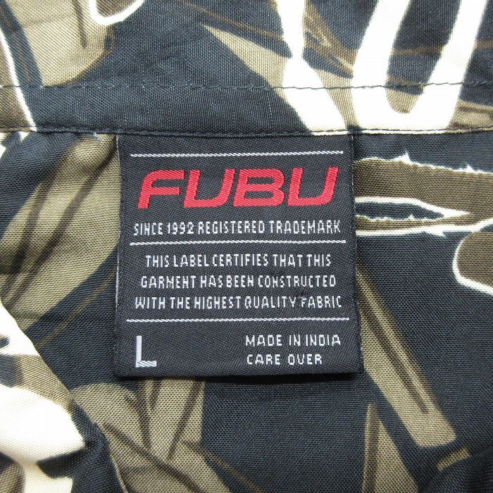 XL/古着 フブ FUBU 半袖 シャツ メンズ 00s 龍 総柄 大きいサイズ ロング丈 黒他 ブラック spe 24mar13 中古 トップス_画像7