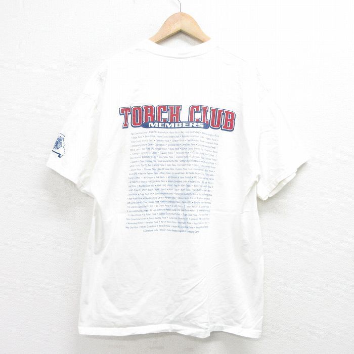 XL/古着 半袖 ビンテージ Tシャツ メンズ 90s TORCH RUN 大きいサイズ コットン クルーネック 白 ホワイト 24mar18 中古_画像2