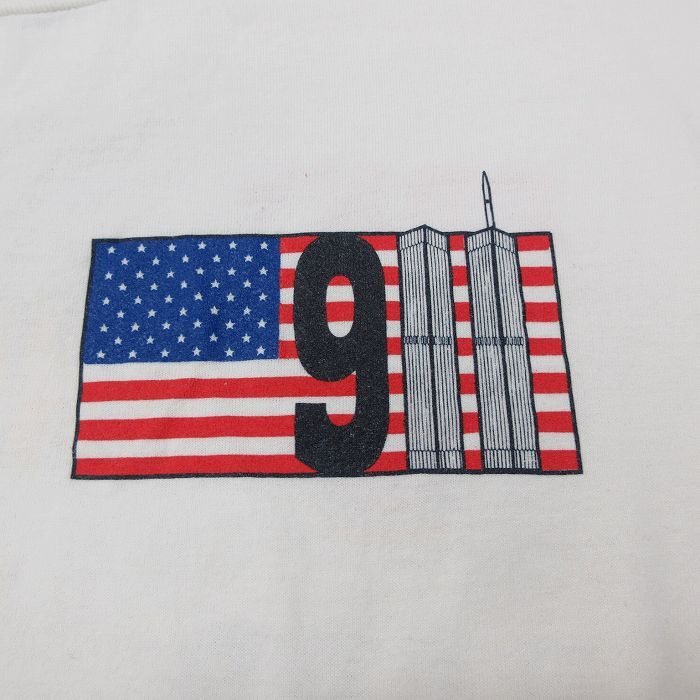 XL/古着 ジャージーズ 半袖 ビンテージ Tシャツ メンズ 00s FDNY NYPD 星条旗 大きいサイズ クルーネック 白 ホワイト 24mar21 中古_画像3