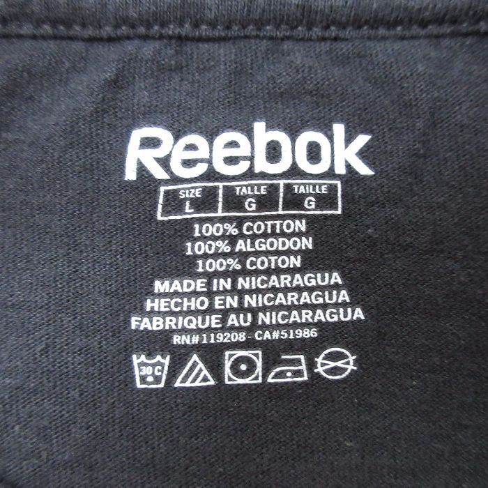L/古着 リーボック REEBOK 半袖 Tシャツ メンズ NFL ピッツバーグスティーラーズ コットン クルーネック 黒 ブラック アメフト スーパーボ_画像3