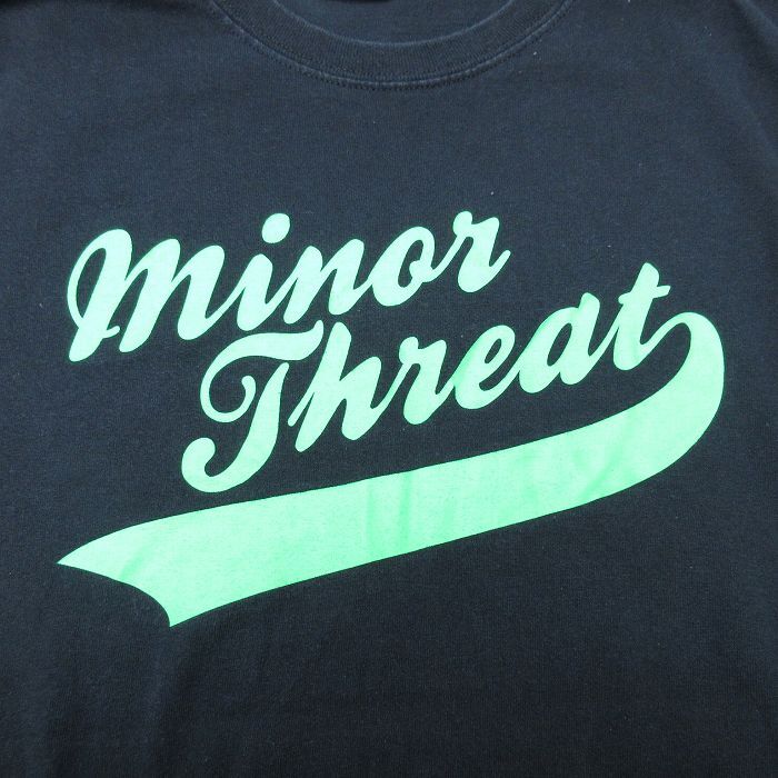 L/古着 半袖 Tシャツ メンズ Minor Threat コットン クルーネック 黒 ブラック 24mar23 中古_画像3