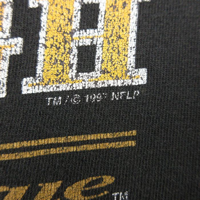 XL/古着 リー Lee 半袖 ビンテージ Tシャツ メンズ 90s NFL ピッツバーグスティーラーズ コットン クルーネック 黒 ブラック アメフト スー_画像3