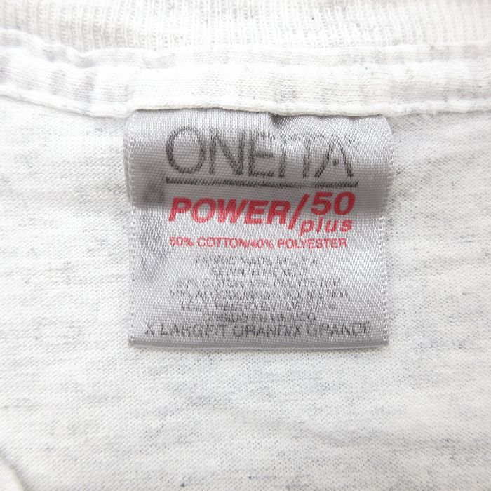 XL/古着 オニータ ONEITA 半袖 ビンテージ Tシャツ メンズ 90s 鳥 クルーネック グレー 霜降り 24mar25 中古_画像4