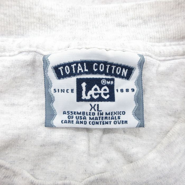 XL/古着 リー Lee 半袖 ビンテージ Tシャツ メンズ 00s TRIDENT 大きいサイズ コットン クルーネック グレー 霜降り 24mar25 中古_画像3