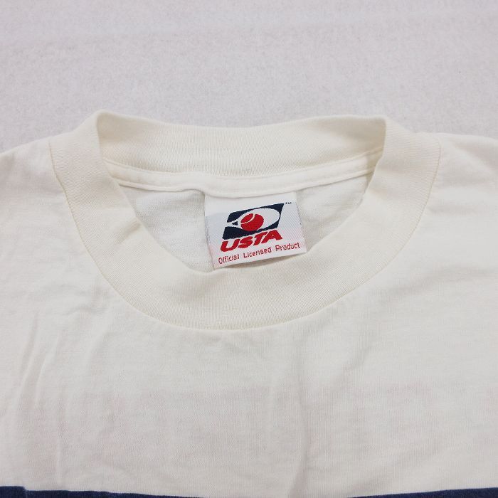 XL/古着 半袖 ビンテージ Tシャツ メンズ 90s テニス USAチーム コットン クルーネック 白 ホワイト 24mar25 中古_画像7