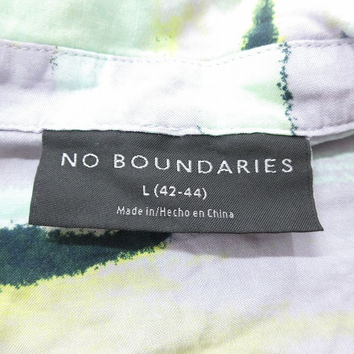 L/古着 no boundaries 半袖 シャツ メンズ レーヨン 開襟 オープンカラー 黄他 イエロー 24mar25 中古 トップス_画像4