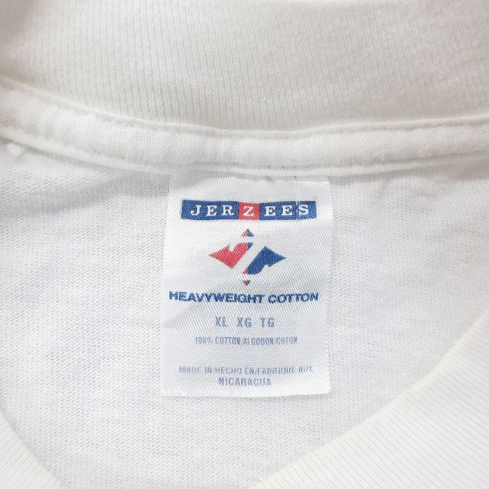 XL/古着 ジャージーズ 半袖 ビンテージ Tシャツ メンズ 00s トランペット 音符 大きいサイズ コットン クルーネック 白 ホワイト 24mar29の画像3