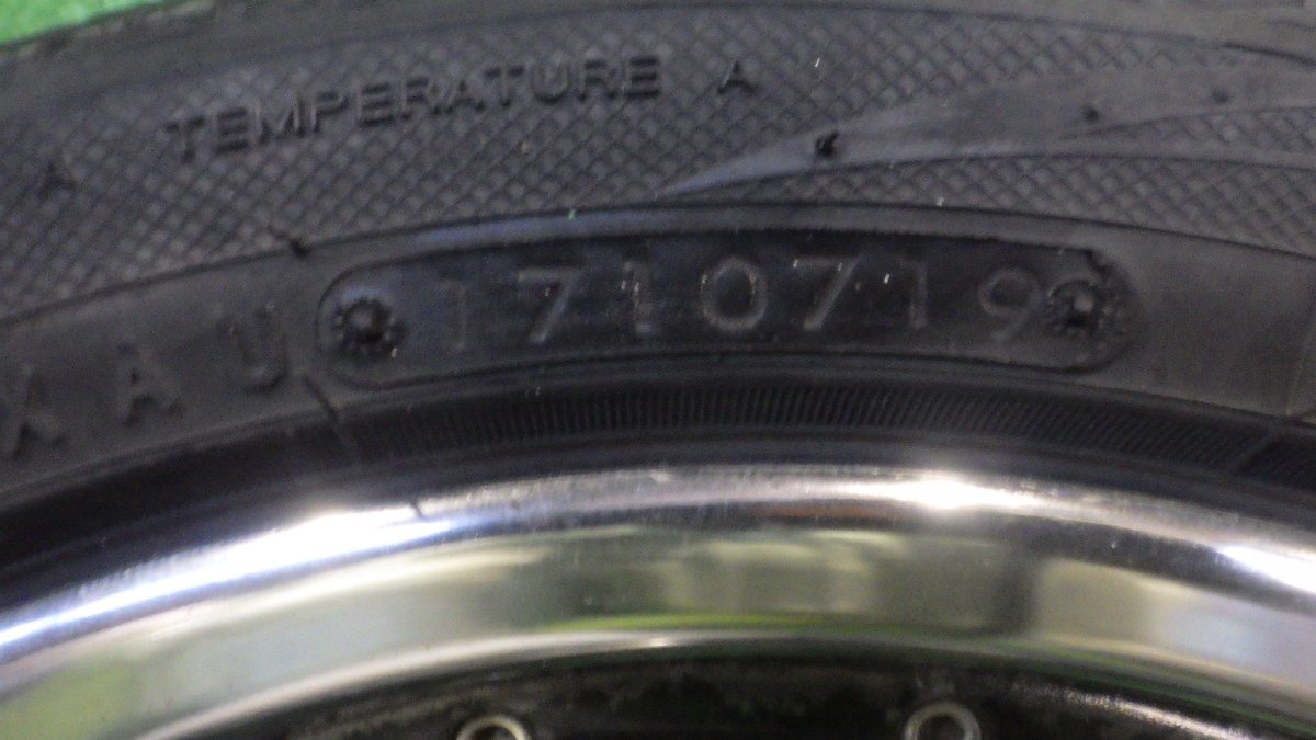 ◆ SSR Professor アルミホイール タイヤ 15インチ 4本セット 5.5J +45 PCD100 4穴 165/50R15 ※タイヤヒビ有※ 中古 C18_画像4