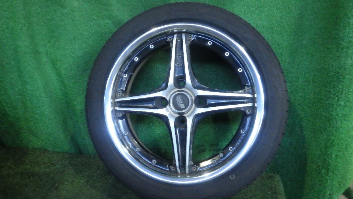 ◆ SSR Professor アルミホイール タイヤ 15インチ 4本セット 5.5J +45 PCD100 4穴 165/50R15 ※タイヤヒビ有※ 中古 C18_画像5