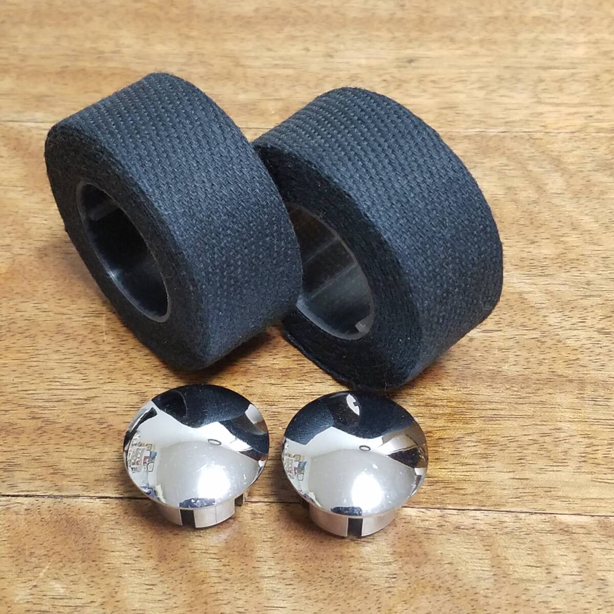 コットンバーテープ(Black)＆バーエンドキャップ(メッキ)※1台分 Cotton Bar Tape New Old Stock (NOS) 未使用 _画像10