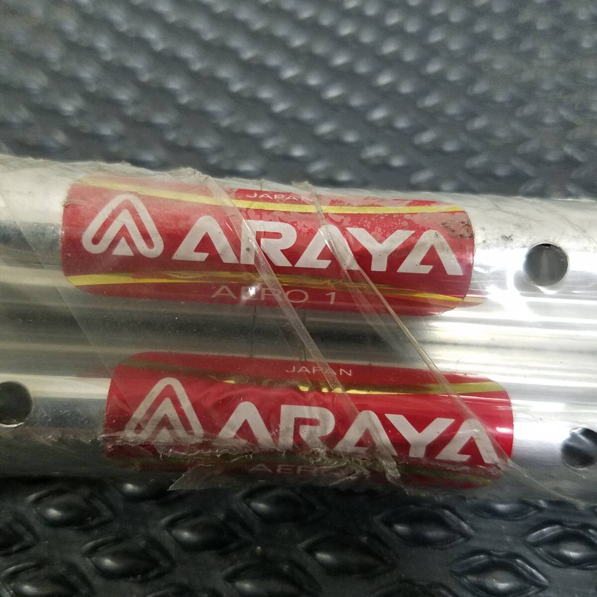 ARAYA AERO1 WORLD CHAMPION 32H 専用ニップル付き チューブラーリム 当時物 2本セット 700C TUBULAR RIMS 未使用品の画像2