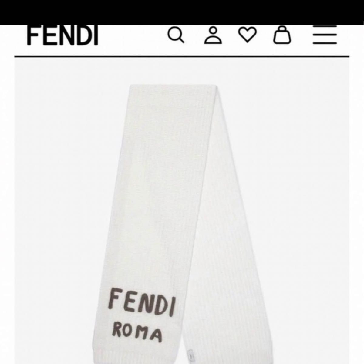 新品　FENDI マフラー　ホワイト　ウールマフラー　ロゴ　ギフト　フェンディ ストール ウール イタリア製
