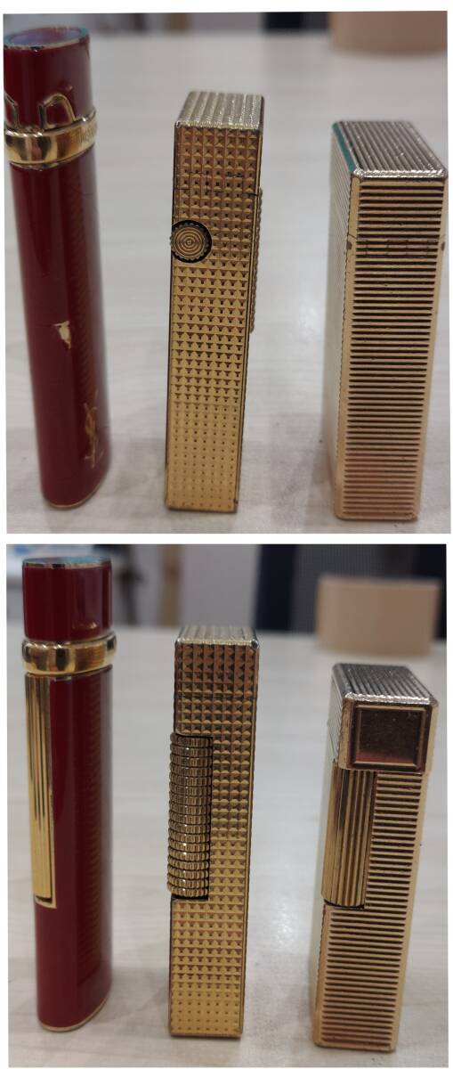 dunhill ダンヒル ST.Dupont デュポン YSL サンローラン ゴールドカラー ガスライター ライター ローラー 喫煙グッズ 着火未確認 おまとめ_画像8