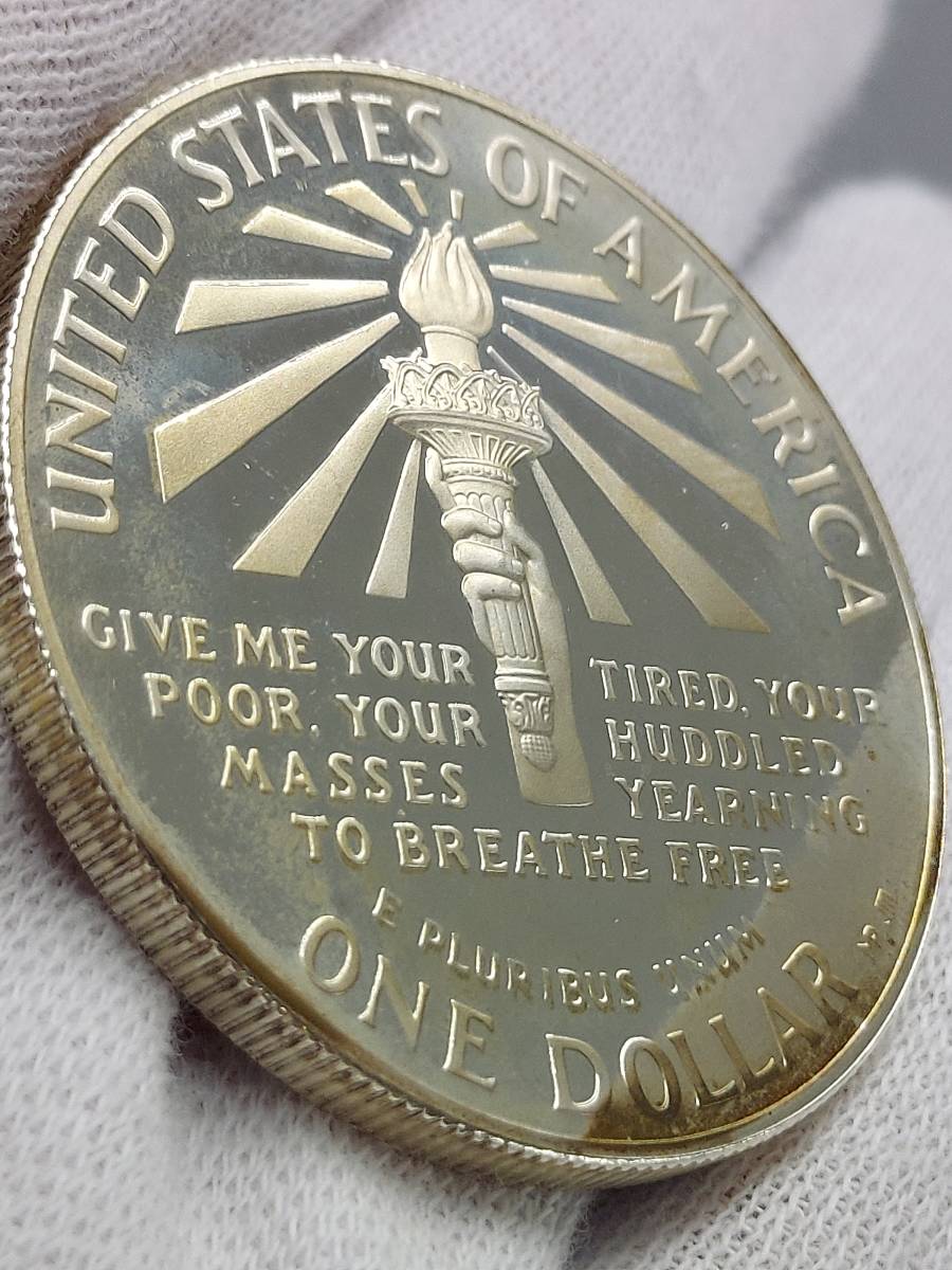 記念コイン 自由の女神 リバティコイン 1986年 アメリカ USA LIBERTY 銀貨 保証書付き 箱付き コイン SV900 SILVER_画像8