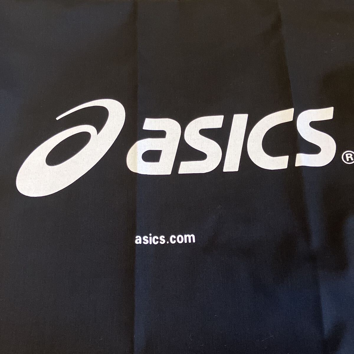 新品 アシックス ASICS シューズ袋 黒シューズケース Lサイズ スパイク ハイカットシューズ収納可 野球サッカー ランニング ゴルフシューズの画像1