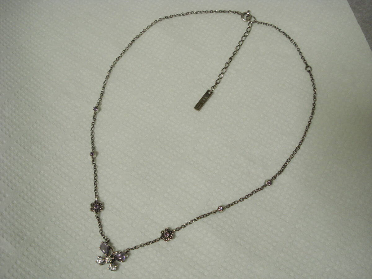 * Anna Sui silver 925 necklace * butterfly butterfly purple purple 