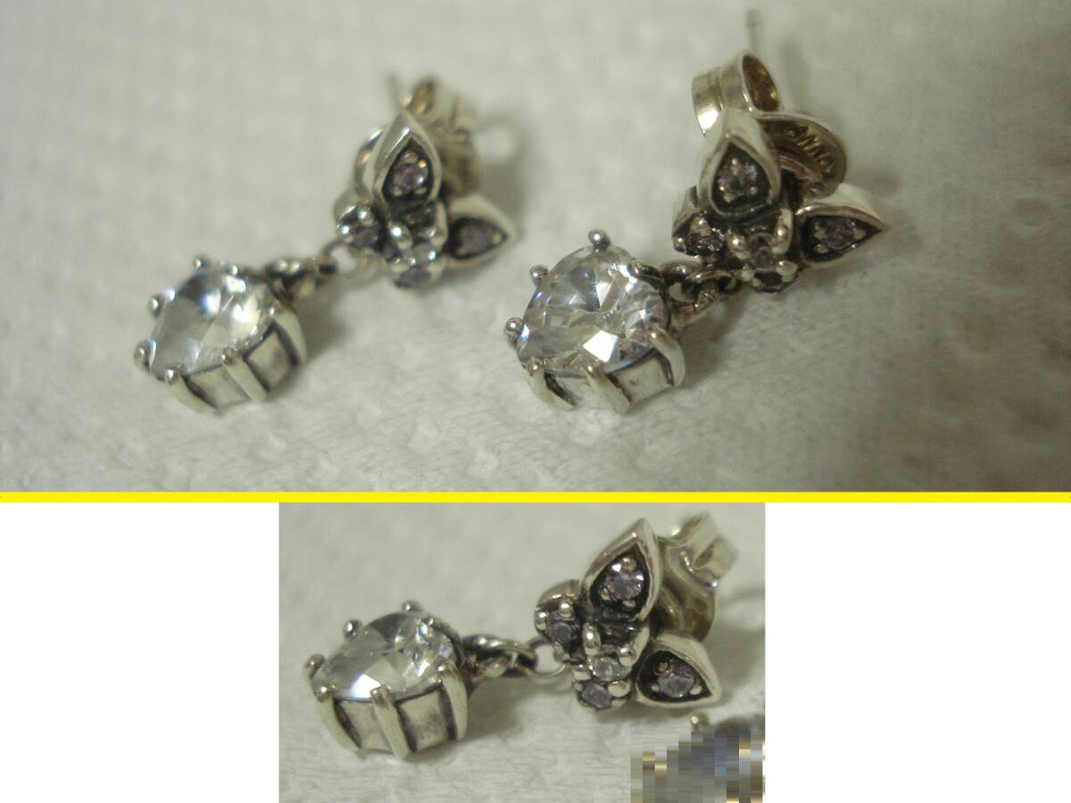 * Anna Sui silver 925 earrings necklace set * butterfly butterfly Heart 2way earrings 