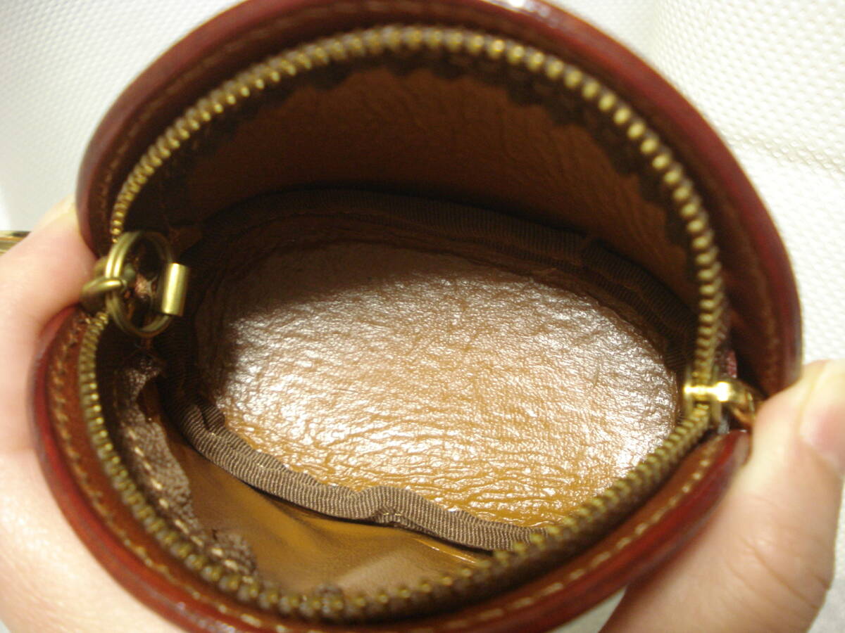 * bag ....leather craft by Emi... dollar inserting * tea Camel Brown change purse . key ring attaching coin case pouch 