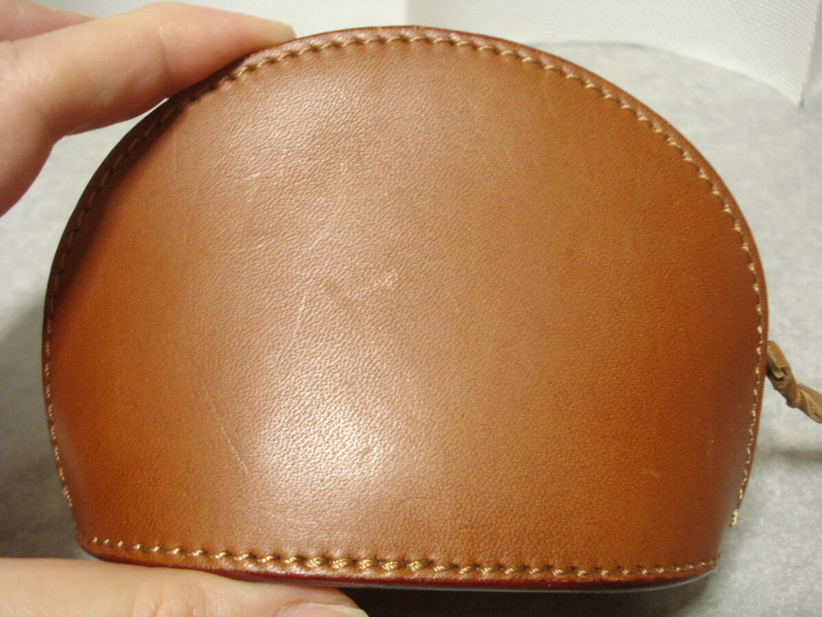 * bag ....leather craft by Emi... dollar inserting * tea Camel Brown change purse . key ring attaching coin case pouch 
