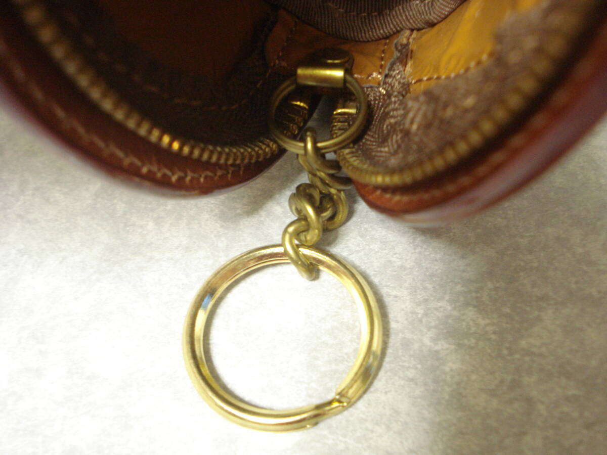 * bag ....leather craft by Emi... dollar inserting * tea Camel Brown change purse . key ring attaching coin case pouch 