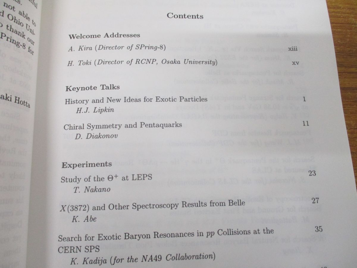 ▲01)【同梱不可】Pentaquark 04/Proceedings of International Workshop/Atsushi Hosaka/2005年/洋書/ペンタクアーク04/Aの画像4