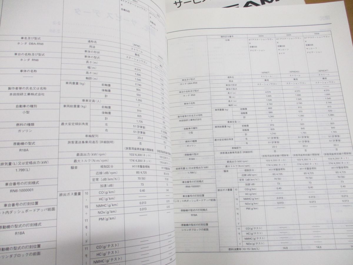 ▲01)【同梱不可】サービスマニュアル STREAM シャシ整備編 上下巻2冊セット/HONDA/DBA-RN6・7・8・9型/1000001~/2006-7/60SMA00A・B/A_画像6