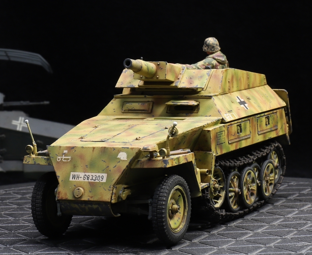 1/35 ドイツ軍 Sd.Kfz.250/8 軽装甲兵員車 シュツンメル7.5cm k51 制作完成品_画像2