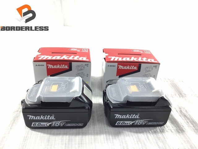 ☆未使用品2個セット☆makita マキタ 18V 6.0Ah 純正 リチウムイオンバッテリー BL1860B 残量表示付 リチウムイオン電池 蓄電池 87304