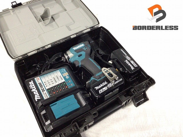 ☆比較的綺麗☆makita マキタ 18V 充電式インパクトドライバー TD173DRGX 青/ブルー バッテリー2個(18V 6.0Ah) 充電器 ケース 88174_画像2