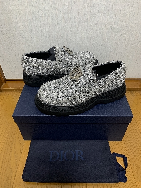 43 新品 24ss DIOR Buffalo ローファー カナージュ ツイード ディオール_画像1