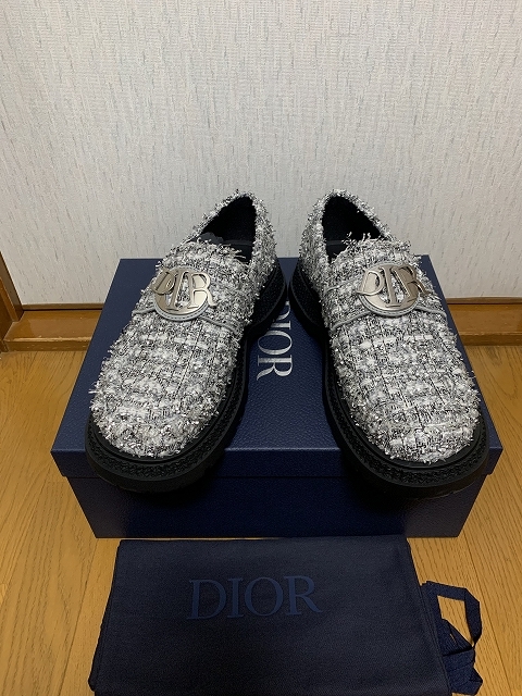 43 新品 24ss DIOR Buffalo ローファー カナージュ ツイード ディオール_画像2