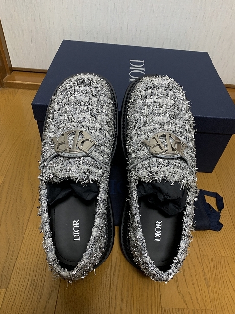 43 新品 24ss DIOR Buffalo ローファー カナージュ ツイード ディオール_画像5