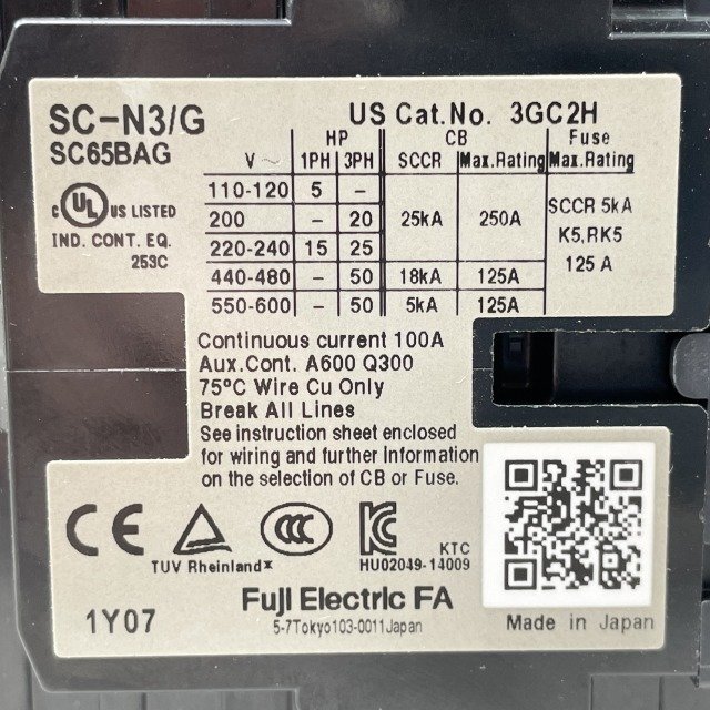 SC-N3/G 電磁開閉器 富士電機 【未使用 開封品】 ■K0043022_画像9