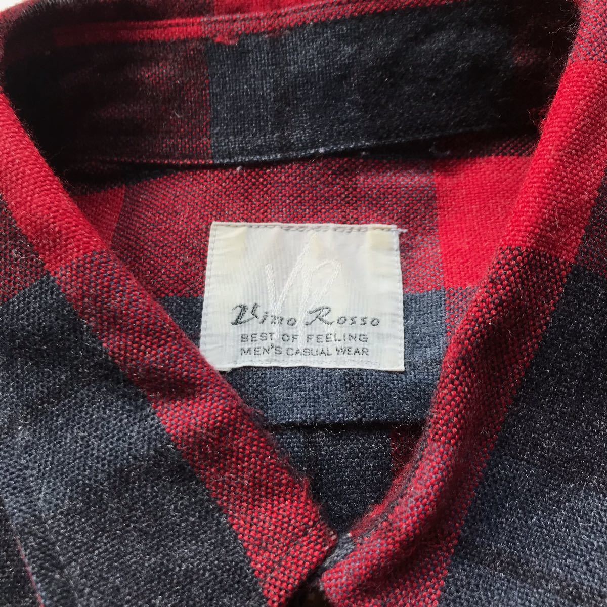 Vino Rosso ネルシャツ 578-1-33 メンズ レッド ブラック チェック ショッピング レジャー_画像4