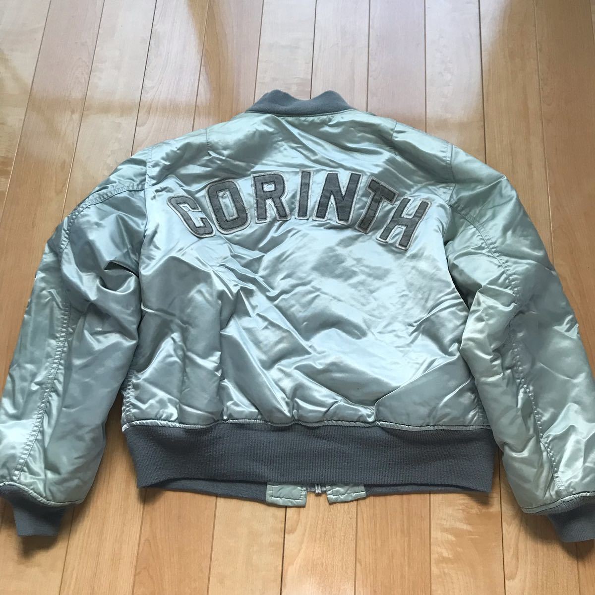 90s CORINTHコリンス MA-1 フライトジャケット シルバー USA製 90s Corinth ma-1 フライトジャケット シルバー (希少 90年代頃