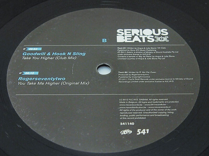 Various / Serious Beats 12inch レコード Goodwill / Sandro Silva / Rogerseventytwo 541 2012年 F_画像3