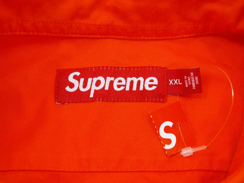 新品 24SS XXL サイズ 定価20900円 Supreme Small Box Shirt 長袖 シャツ スモールボックス オレンジ Bright Orange シュプリーム Fの画像3