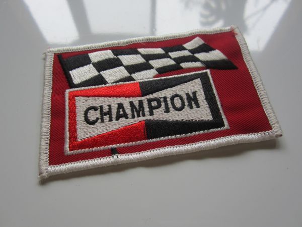 ビンテージ CHAMPION チャンピオン レース旗 アメ車 チェッカーフラグ オイル ガソリン ワッペン/F1 レーシング 自動車 91_画像4