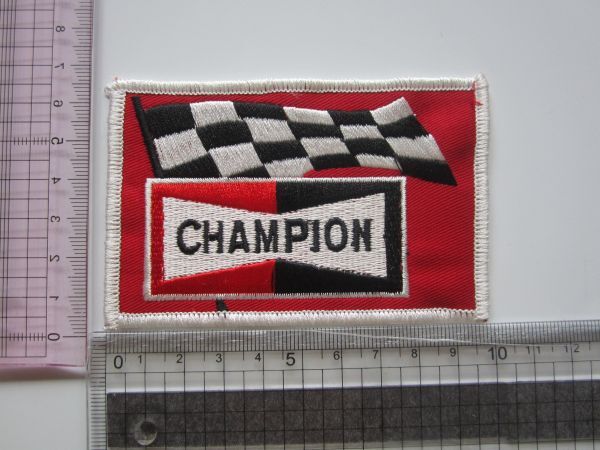 ビンテージ CHAMPION チャンピオン レース旗 アメ車 チェッカーフラグ オイル ガソリン ワッペン/F1 レーシング 自動車 91_画像9