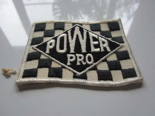  Vintage POWER PRO checker flag badge / automobile bike racing old clothes American Casual Tracker cap custom 136
