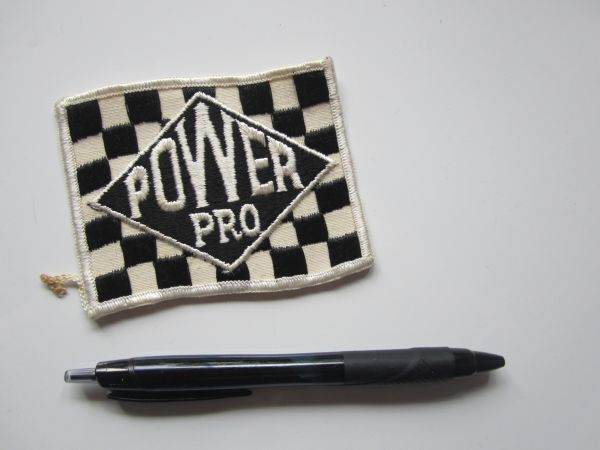  Vintage POWER PRO checker flag badge / automobile bike racing old clothes American Casual Tracker cap custom 136